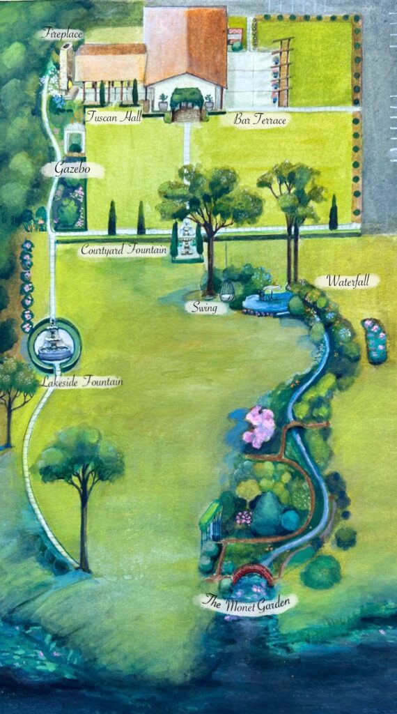 Illustrated Map of Tryphena's Garden Venues and Grounds